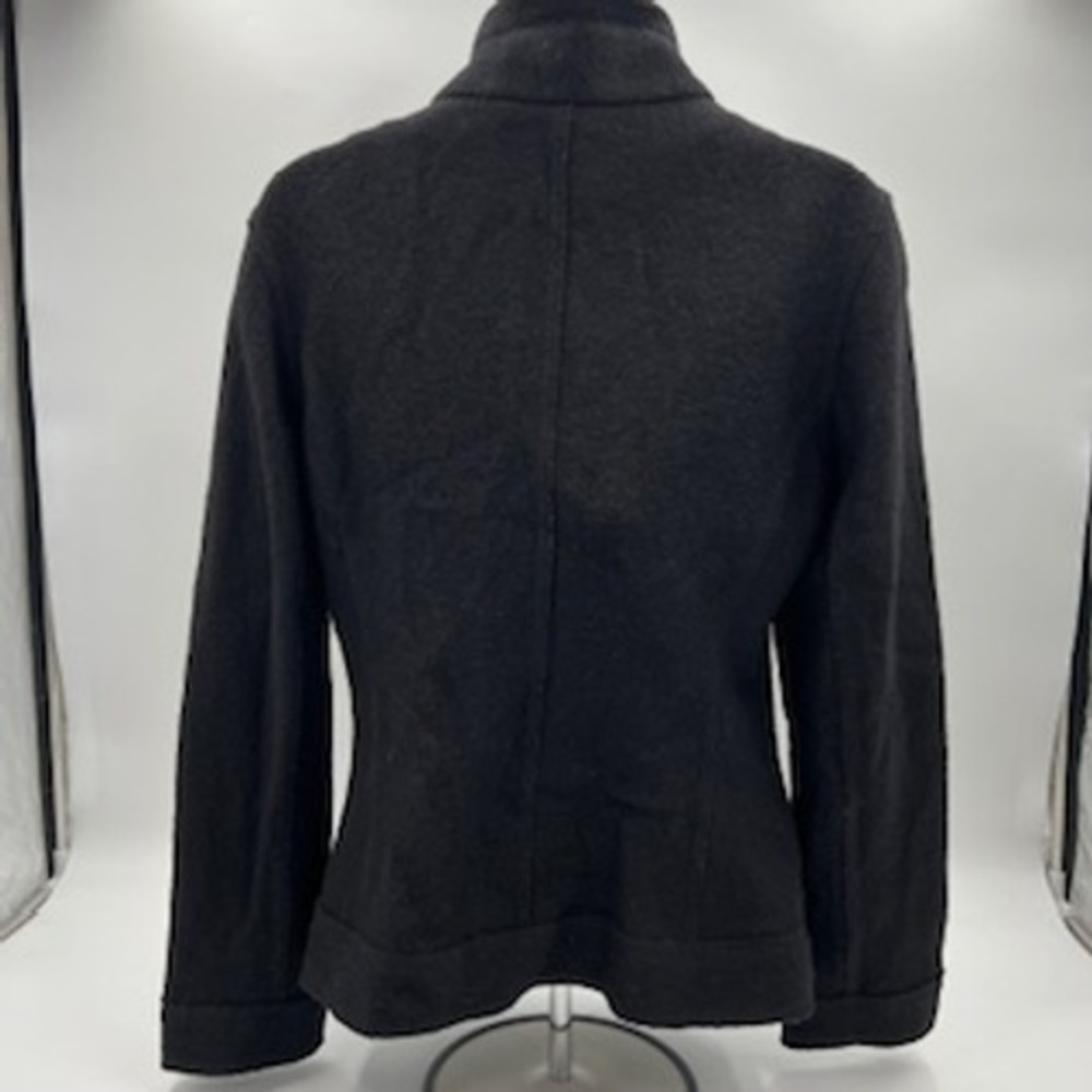 Lafayette 148‎ New York Womens black 100% Boiled Wool Stand Collar Jacket Size 6 - Picture 14 of 15